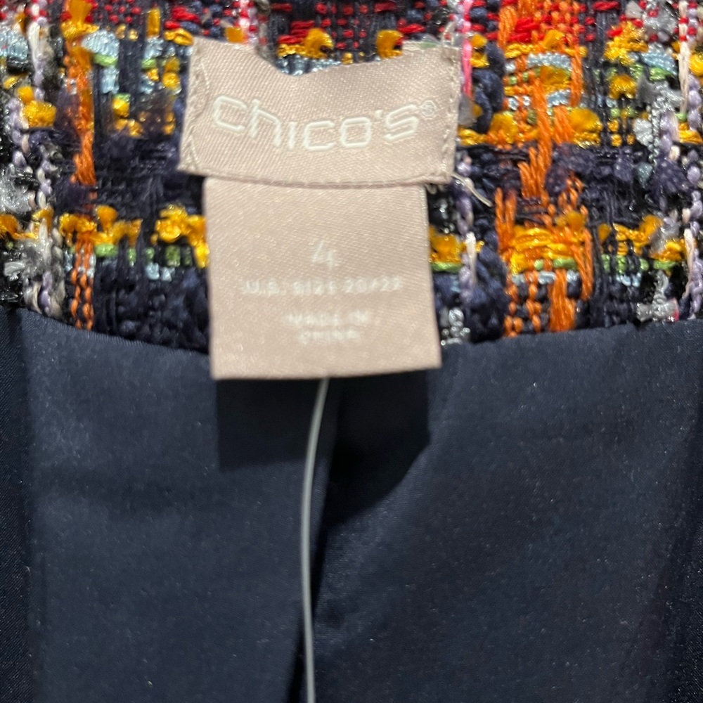Chico's Multicolor Tweed Blazer with Yellow Accents - Picture 5 of 7